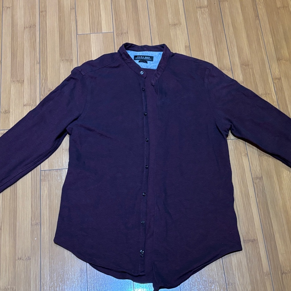 Zara Burgundy Slim Fit Shirt